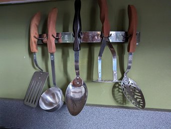 Collection Of Cutco Utensils And Wall Mount Hook