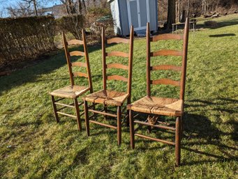 Collection Of Three Ladder Back Chairs