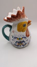 Small Ricco Deruta Rooster Pitcher