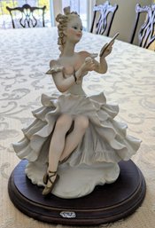 Antique German Wallendorf Porcelain Ballerina 'Make Up Time'