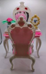 1990's Barbie Princess Vanity Desk, Chair & Accessories