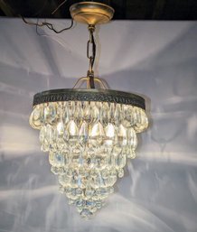 Glass Crystal Chandelier, 6 Tier, 2 Bulbs