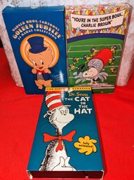Lot Of 3 Kids VHS Tapes - Warner Brothers, Dr. Seuss & Charlie Brown