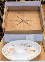 Lenox Butterfly Chip & Dip Dish ( New In Box, Never Used)