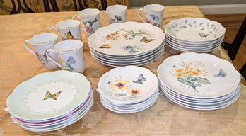 Lenox Butterfly Meadow By Louise Le Luyer,  Porcelain Dinner Service For 6 - 36 Total Pieces ( Lot 2 Of 2 )