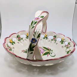 Vintage Made In Portugal Porcelain Basket