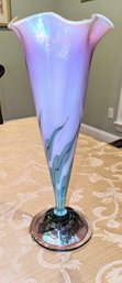 Vintage 1987 James Lundberg Signed & Numbered Trumpet Vase- Collectors Item