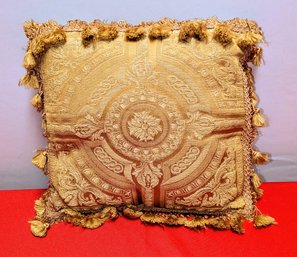 Gold Fabric Throw Pillow