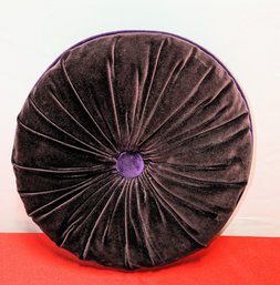 Round Velvet Purple Throw Pillow