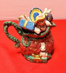 1996 Fitz & Floyd Classic Christmas Wreath Creamer