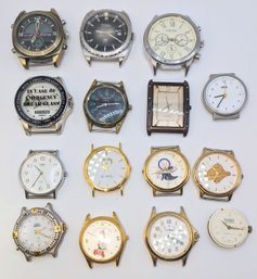 Lot Of 15 Various Brand Watch Faces