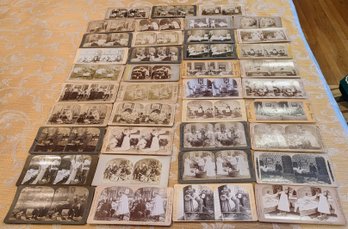 Lot Of 38 Antique Stereograph Cards