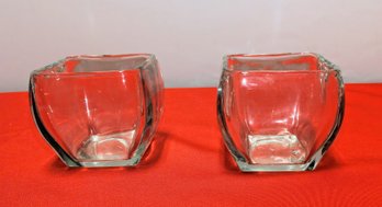 Set Of 2 Glass Votive Holders