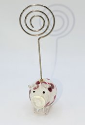 Hand Blow Glass Pig Card Holder