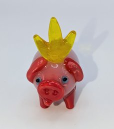 Hand Blown Glass Pig Princess