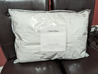 New Calvin Klein Silver Pinstripe Pillow