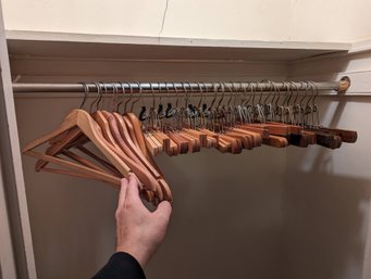 Collection Of 36 Wood Clothes Hangers