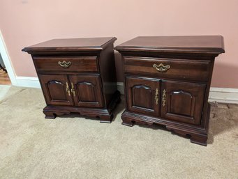 Pair Of Thomasville Cherry Bedside Tables