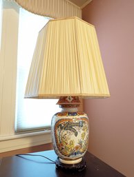 Porcelain Asian Ginger Jar Table Lamp With Lions