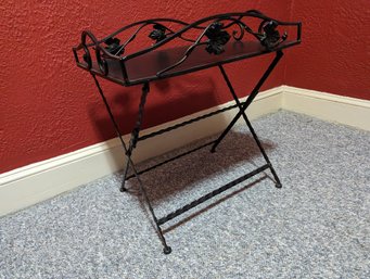 Wrought Iron Folding Side Table