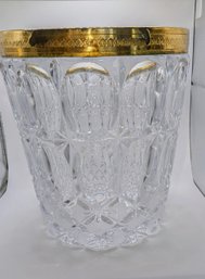 Vintage MCM Cut Crystal & Gold Gilt Champagne/Ice Bucket