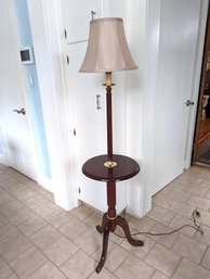 Queen Ann Style Floor Lamp Side Table