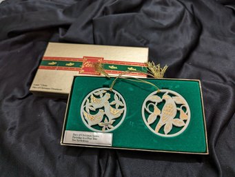 Two Lenox Ornaments Days Of Christmas Series 1989