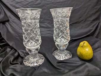 #32 Pair Of Waterford Crystal Candle Holders