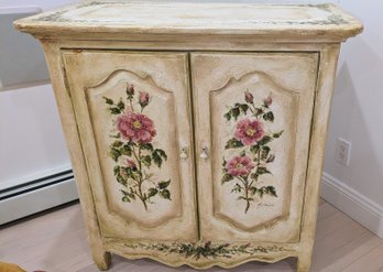 Habersham Hand Painted Artist Signed Accent Cabinet (Contents Inside Not Included)