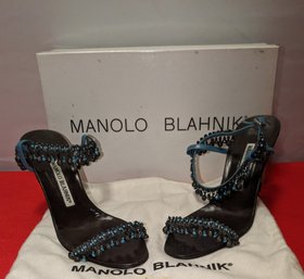 Manolo Blahnik - Turquois Jewelry Shoes - Size 6B