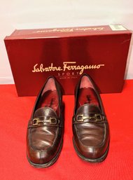 Vintage Ferragamo Rust Calf Shoes - Size 6