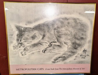 Tsuguharu Foujita Signed & Dated Framed Metropolitan Cats - Titled: 'Cat'