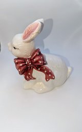 Small Ceramic Rabbit With Bow