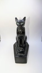 Vintage AMR 1950's  Hand Carved  Stone & Plaster Bastet Egyptian Cat Statue