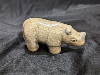 Signed Rino Statue From South Africa