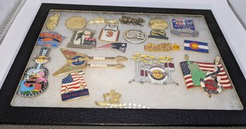 Pin Collection In Framed Display Box (20 Various Pins)