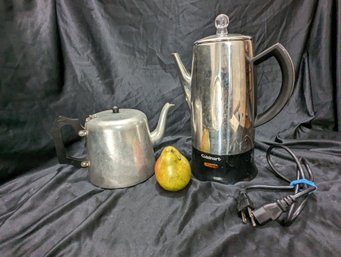 Vintage Tea Kettle And An Electric Cuisinart Coffee Percolator
