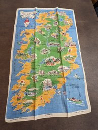 Map Of Ireland #1 Tea Towel On Pure Irish Linen
