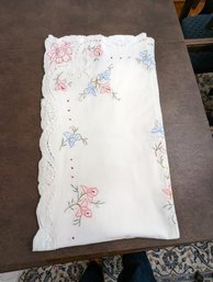 Linen Table Cloth With Floral Embroidery #6
