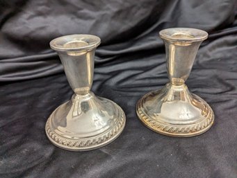 #2 Pair Of Duchin Creations Weighted Sterling Silver Candle Holders