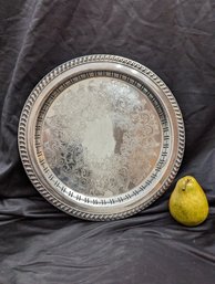 #5 Silver Plate Round Serving Tray