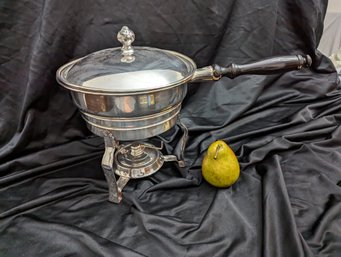 #19 Vintage Silver Plate Chafing Dish Warming Pan