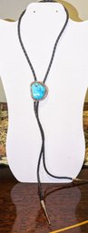 Vintage  Bolo Tie Sterling Silver &  Genuine Turquois