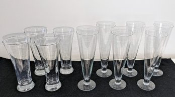 Set Of 10 Glasses - (6) Pilsner & (4) Beer Glasses