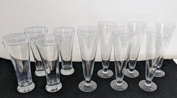 Set Of 10 Glasses -  (6) Pilsner & (4) Beer Glasses