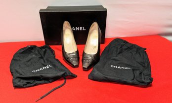 Chanel Dark Brown Classic Cap Toe Pump - Size 6