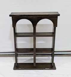 Wood Display Shelf With Plate Grooves