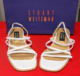 Stuart Weitzman White Slingback Sandals - Size 6