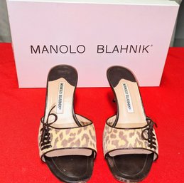 Manolo Blahnik Leopard Print Mule - SIze 5.5