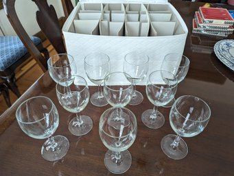 Set Of 10 Wine Glasses With Storage Box